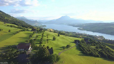 8K超清风景视频 瑞士航拍 西欧壮美的自然人文景观