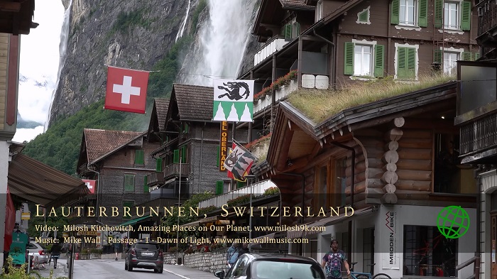 瑞士 劳特布龙嫩山谷Lauterbrunnen Valley 4K超清风景视频下载